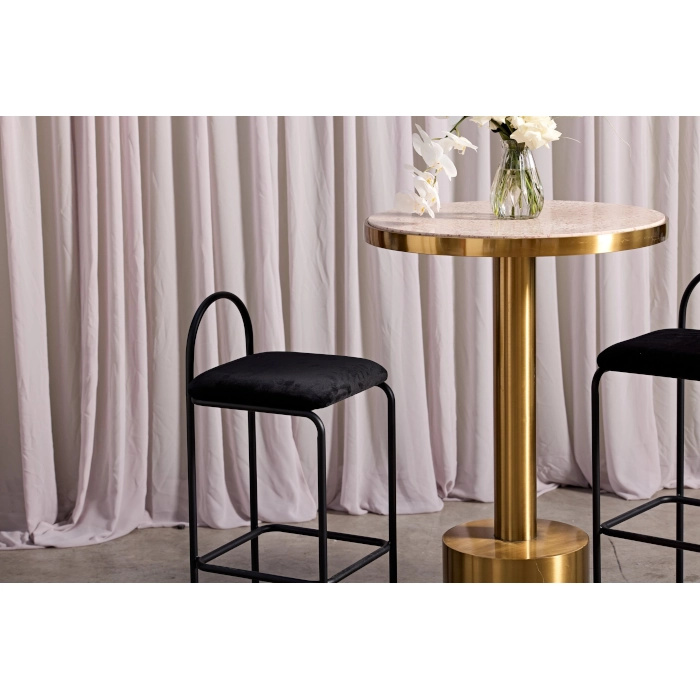 HALO BLACK STEEL STOOL - BLACK - Image 9