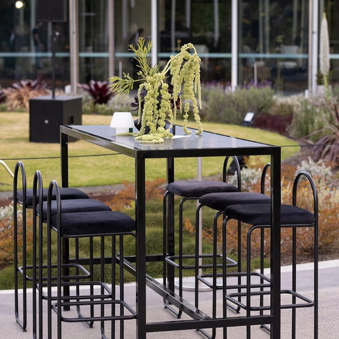 HALO BLACK STEEL STOOL - BLACK - Image 5