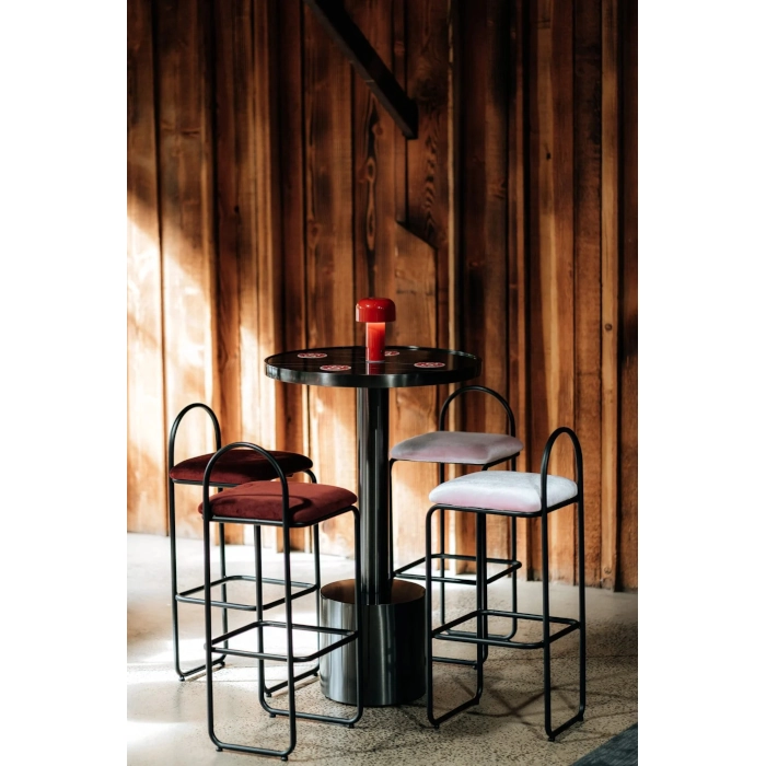 HALO BLACK STEEL STOOL - RED - Image 3