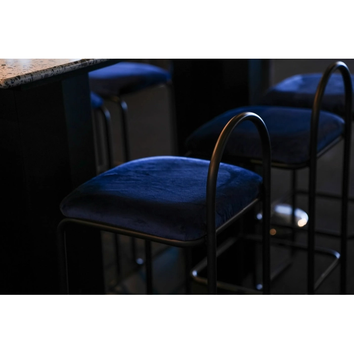HALO BLACK STEEL STOOL - BLUE - Image 5