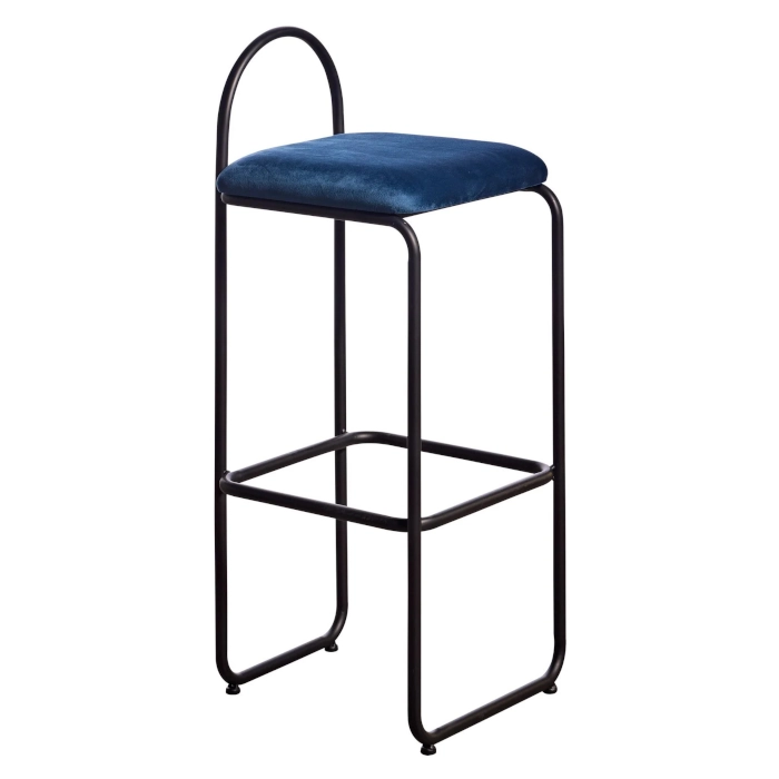 HALO BLACK STEEL STOOL - BLUE - Image 2