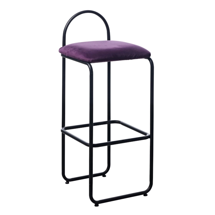 HALO BLACK STEEL STOOL - PURPLE - Image 2