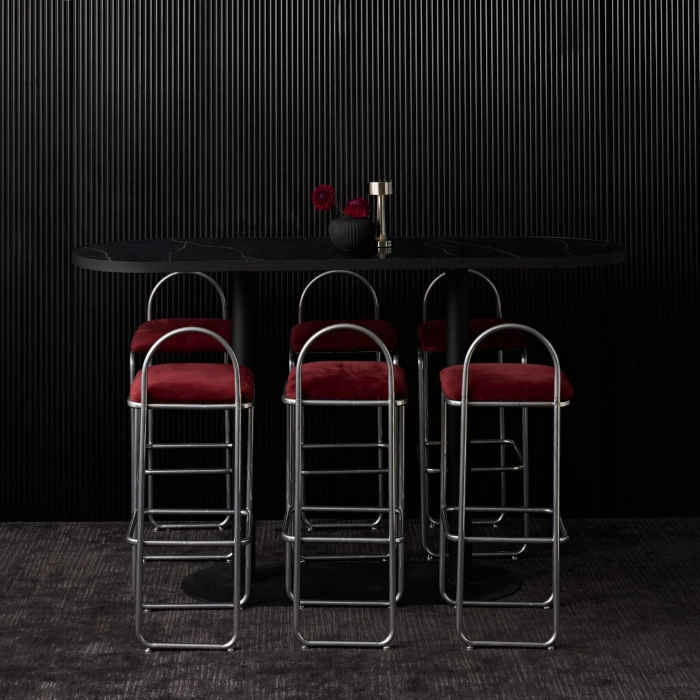 HALO CHROME STOOL - RED - Image 3