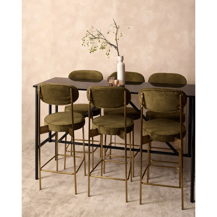 SOHO GOLD STEEL STOOL - MOSS - Image 8