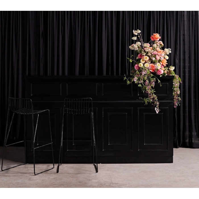 WIRE GALVANISED STEEL STOOL - BLACK - Image 4