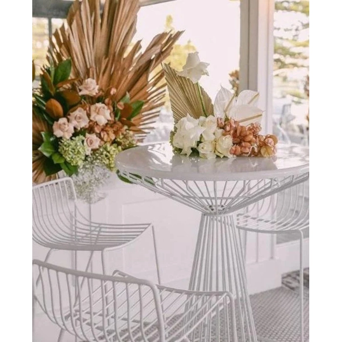 WIRE GALVANISED STEEL STOOL - WHITE - Image 2