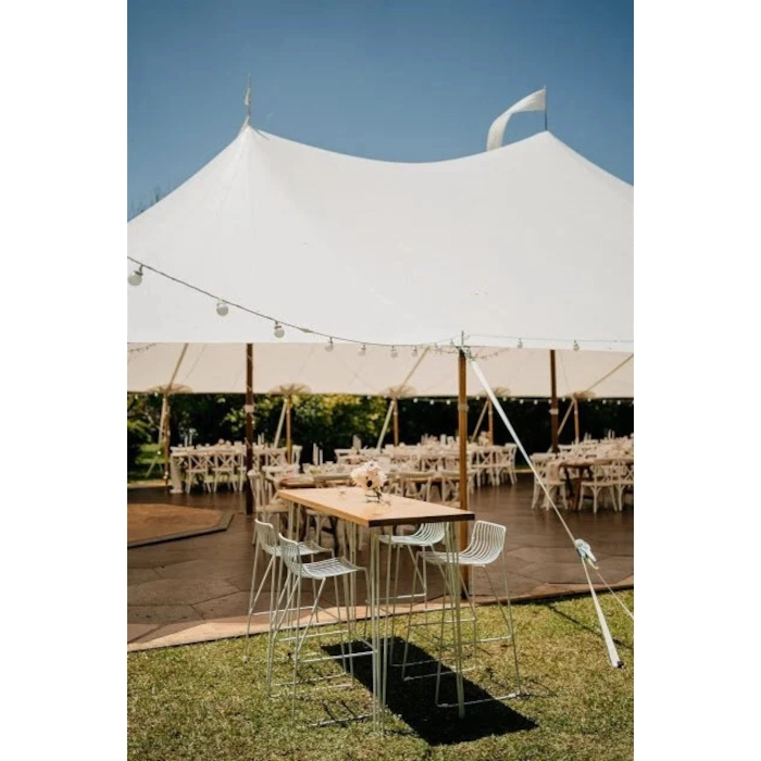 WIRE GALVANISED STEEL STOOL - WHITE - Image 5