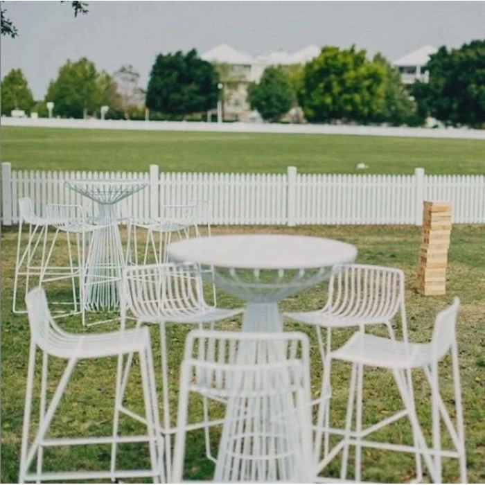 WIRE GALVANISED STEEL STOOL - WHITE - Image 6