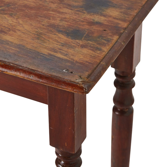 ANTIQUE TIMBER TABLE - BROWN - Image 2