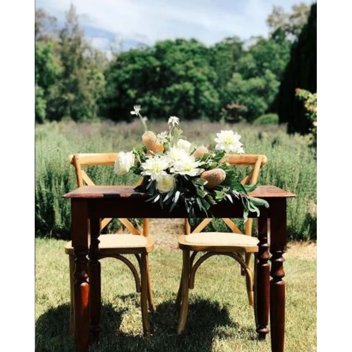 ANTIQUE TIMBER TABLE - BROWN - Image 6