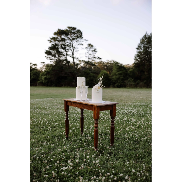 ANTIQUE TIMBER TABLE - BROWN - Image 4