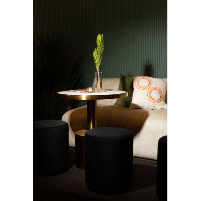 VELVET OTTOMAN - BLACK - Image 3