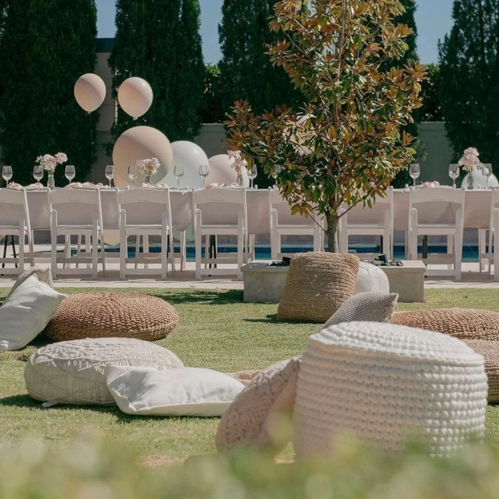 BRAIDED OTTOMAN - WHITE - Image 2