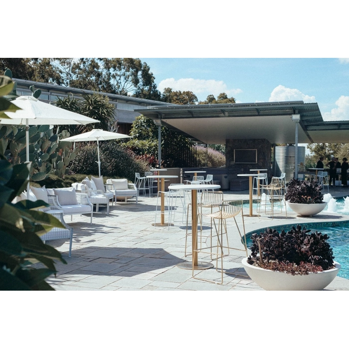 BRASS BAR TABLE - WHITE - Image 5