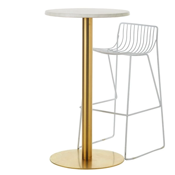 BRASS BAR TABLE - WHITE - Image 4