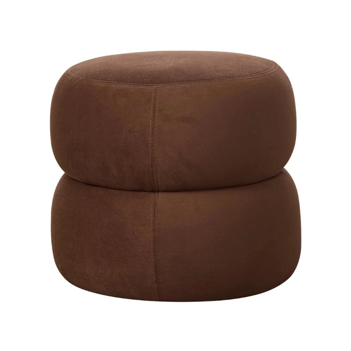 CHUNKY SMALL OTTOMAN- CHOCOLATE BROWN