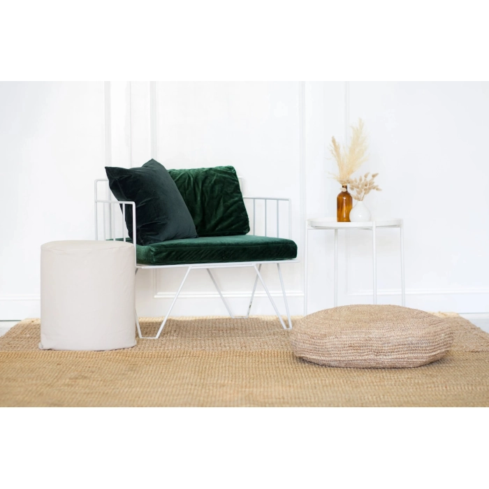 LINEN OTTOMAN - CREAM - Image 2