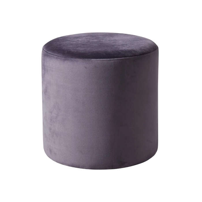 VELVET OTTOMAN - GREY