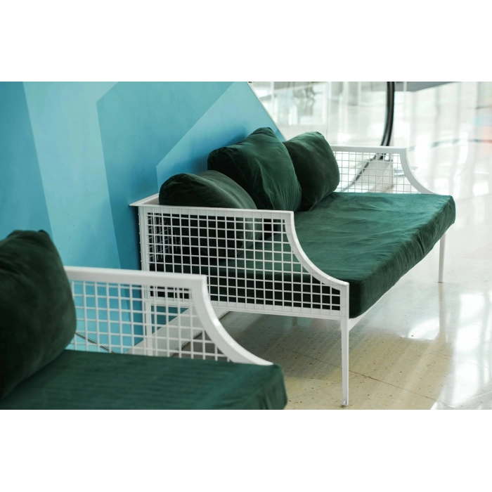 MESH SOFA - WHITE AND GREEN - Image 4