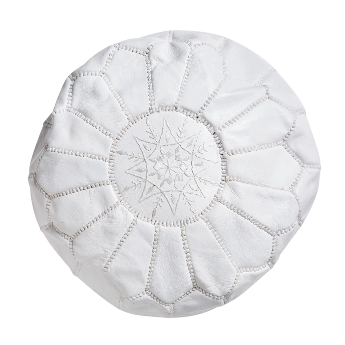 MOROCCAN POUF - WHITE