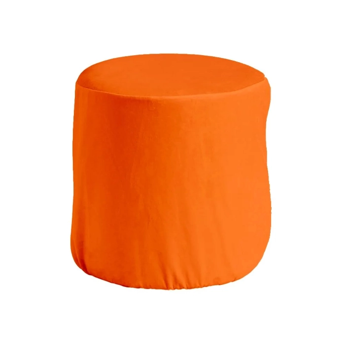 VELVET OTTOMAN - ORANGE