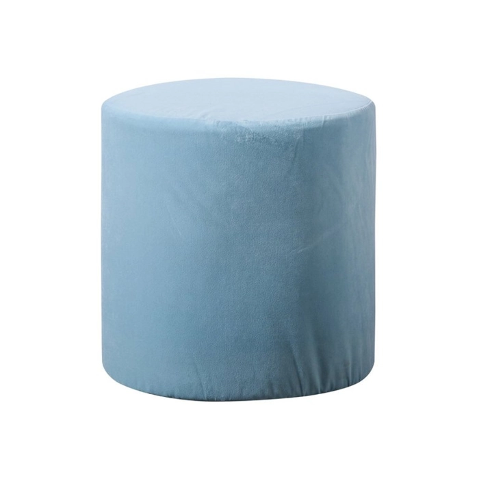 VELVET OTTOMAN - SKY BLUE
