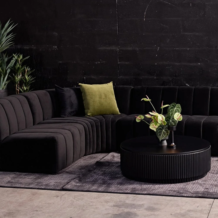 TRIBECA MODULAR CONCAVE SOFA - BLACK - Image 4