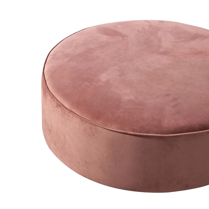 VELVET ROUND OTTOMAN - DUSTY PINK - Image 2