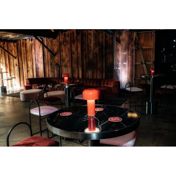 VELVET ROUND OTTOMAN - DUSTY PINK - Image 3