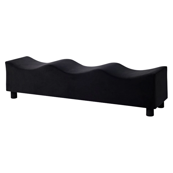 WAVY BENCH OTTOMAN - BLACK - Image 3