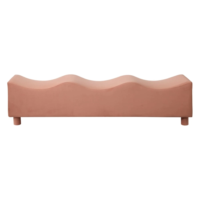 WAVY BENCH OTTOMAN - DUSTY PINK