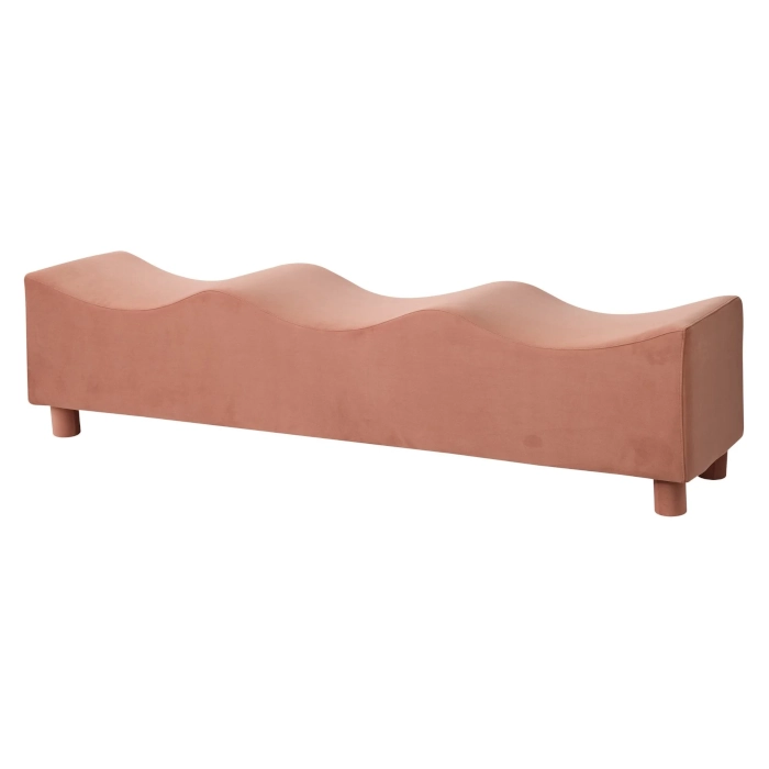 WAVY BENCH OTTOMAN - DUSTY PINK - Image 2