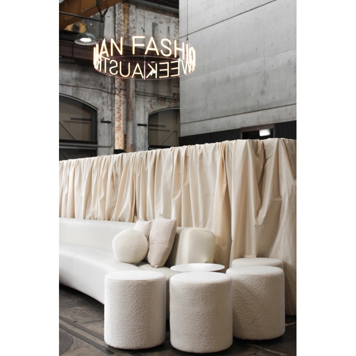 BOUCLE OTTOMAN - WHITE - Image 3