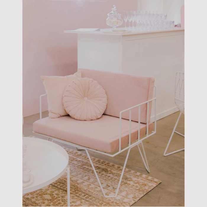FORMA WIRE ARMCHAIR - WHITEDUSTY PINK - Image 4