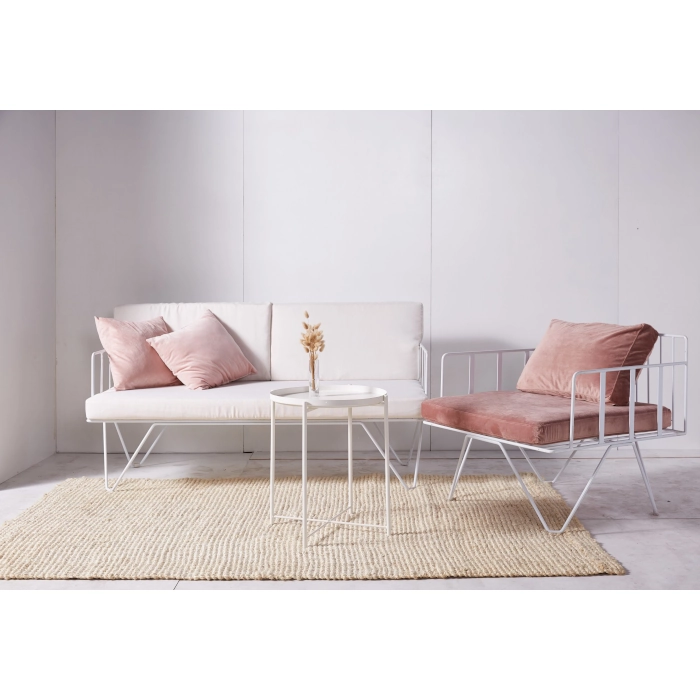 FORMA WIRE ARMCHAIR - WHITEDUSTY PINK - Image 2