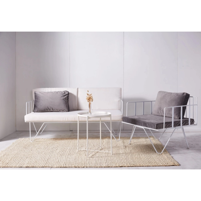 WIRE SOFA - WHITE AND GREY - Image 3