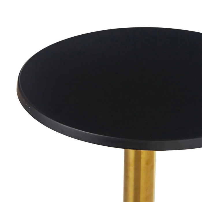 BRASS CAFE TABLE - BLACK - Image 2