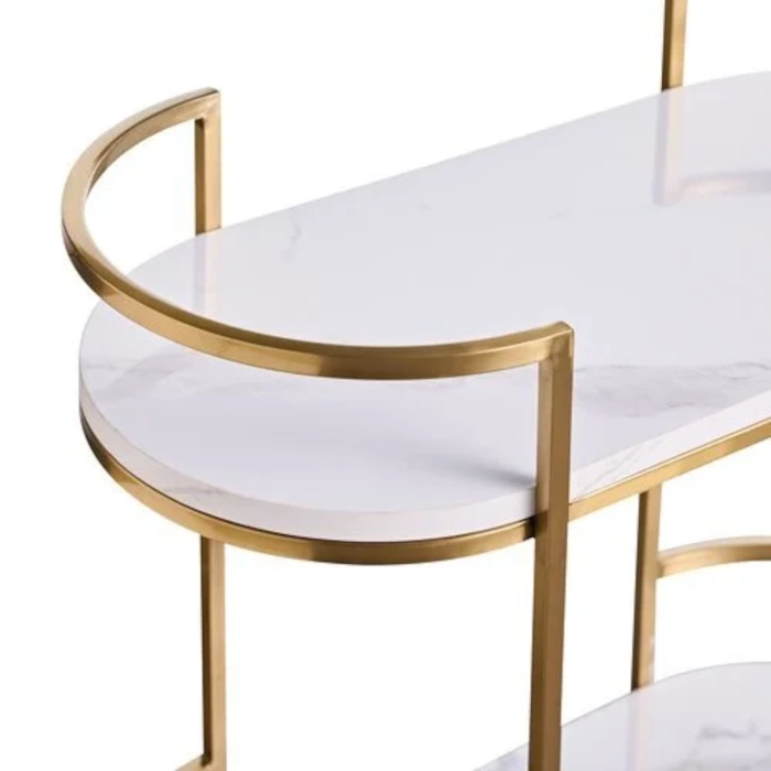 MANHATTAN BAR CART - WHITE AND GOLD - Image 2