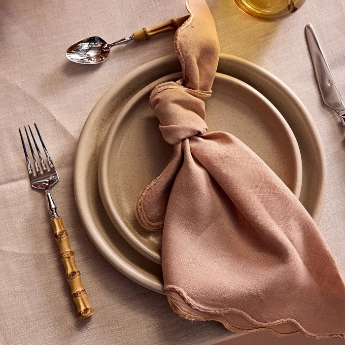 SCALLOPED EDGE NAPKIN - DUSTY ROSE - Image 3