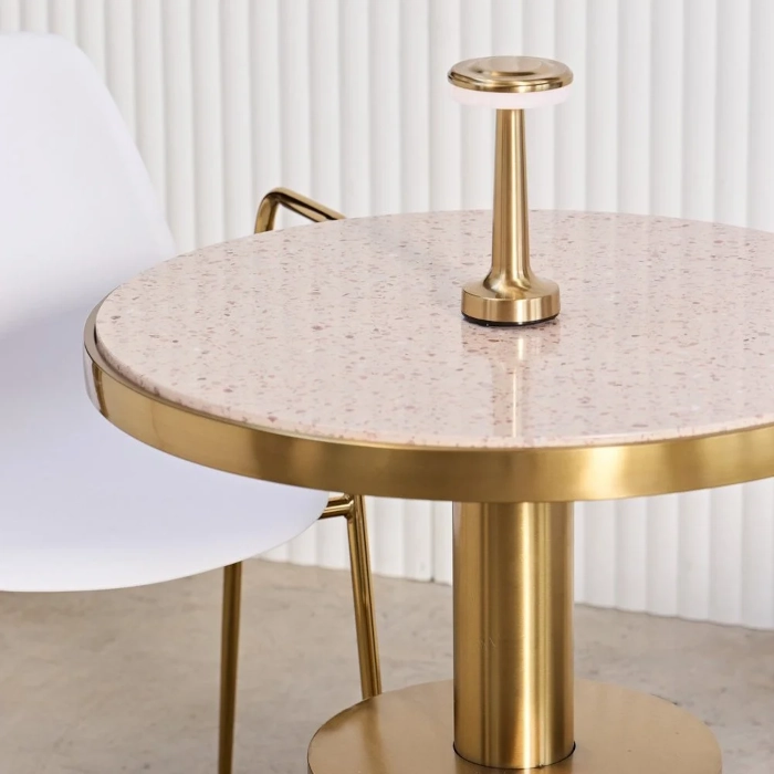 TRIBECA CAFE TABLE - BRASS - Image 5