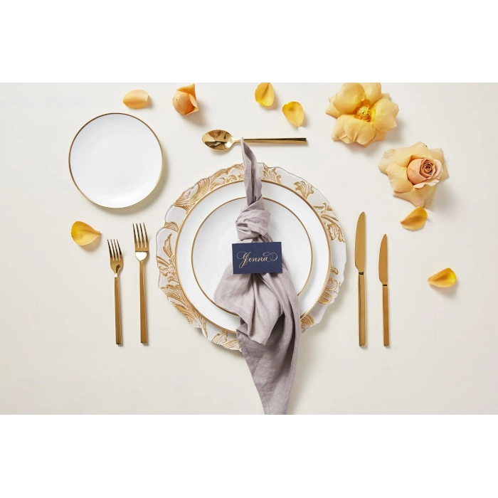 WHITE RIM PLATE - WHITE AND GOLD - Image 11