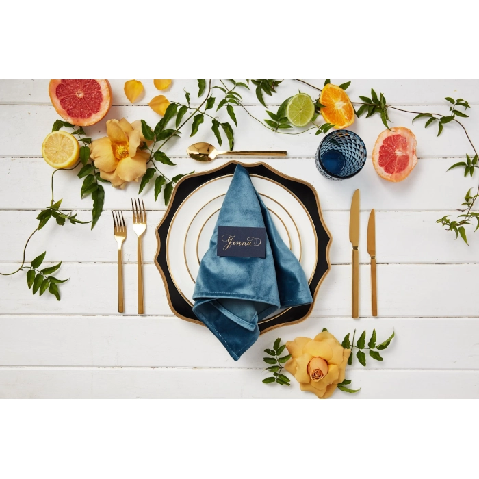 WHITE RIM PLATE - WHITE AND GOLD - Image 14