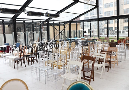 Large Ron Group Showroom Displaying Various Wedding and Event Chairs