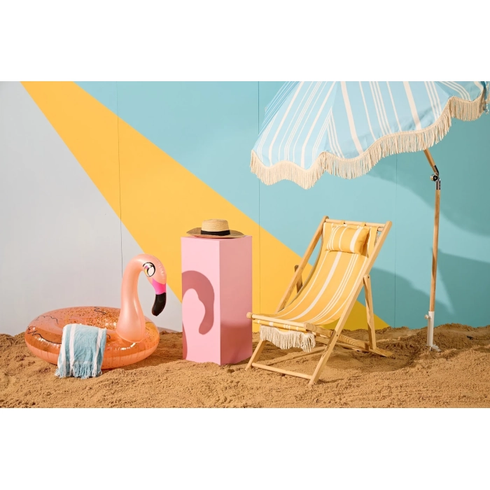 PATIO UMBRELLA - LIGHT BLUE STRIPED - Image 3