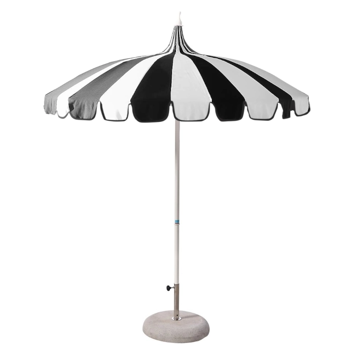 RIVIERA PAGODA UMBRELLA- BLACK AND WHITE STRIPED - Image 2