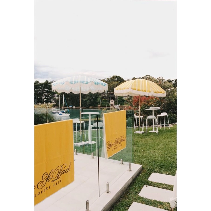 PATIO UMBRELLA - YELLOW STRIPED - Image 6