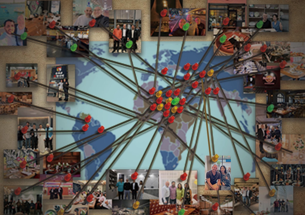 Map showing interconnected global agency network and partners