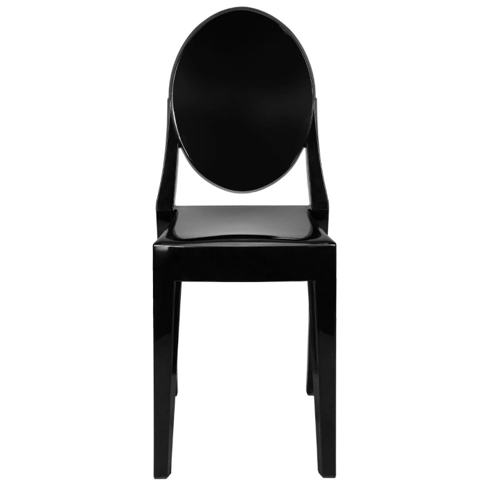 RESIN OVAL GHOST CHAIR - BLACK - Image 2