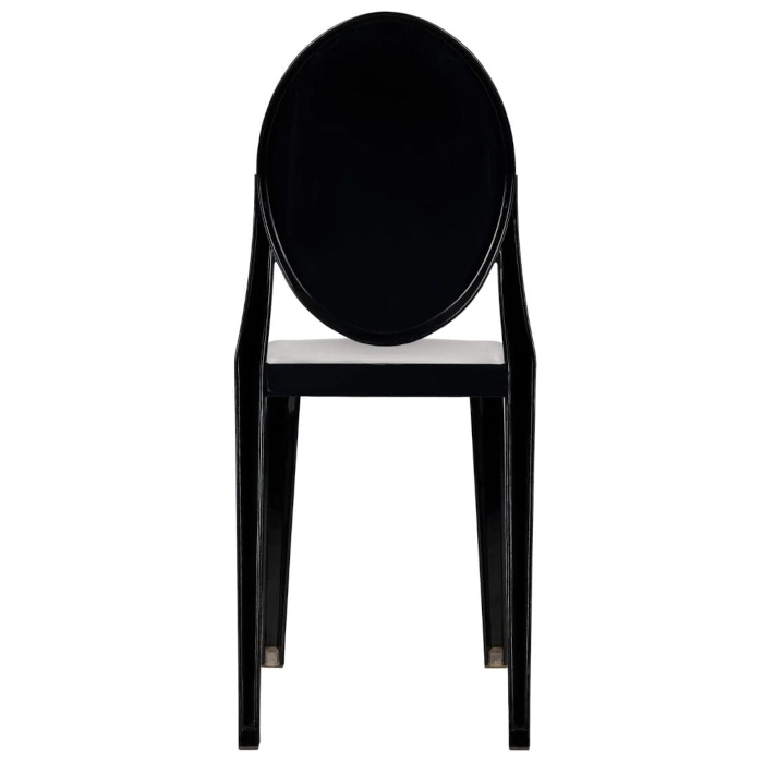 RESIN OVAL GHOST CHAIR - BLACK - Image 4