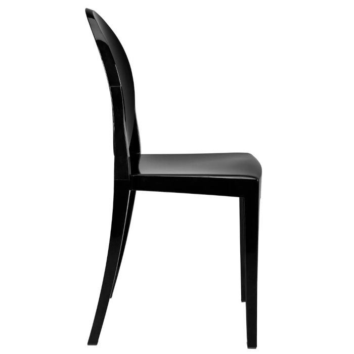 RESIN OVAL GHOST CHAIR - BLACK - Image 5